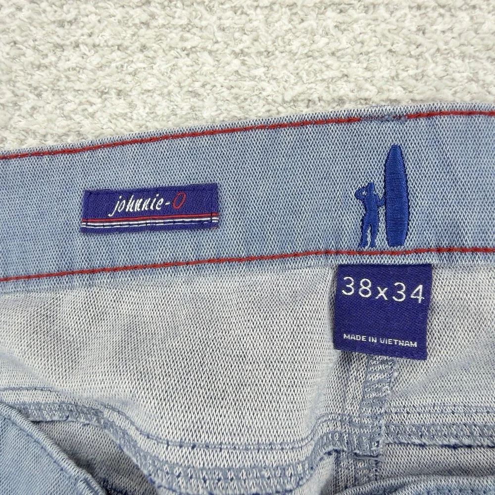 Johnnie-O Jeans Mens 38x34 Blue Relaxed Straight Leg Stretch Denim